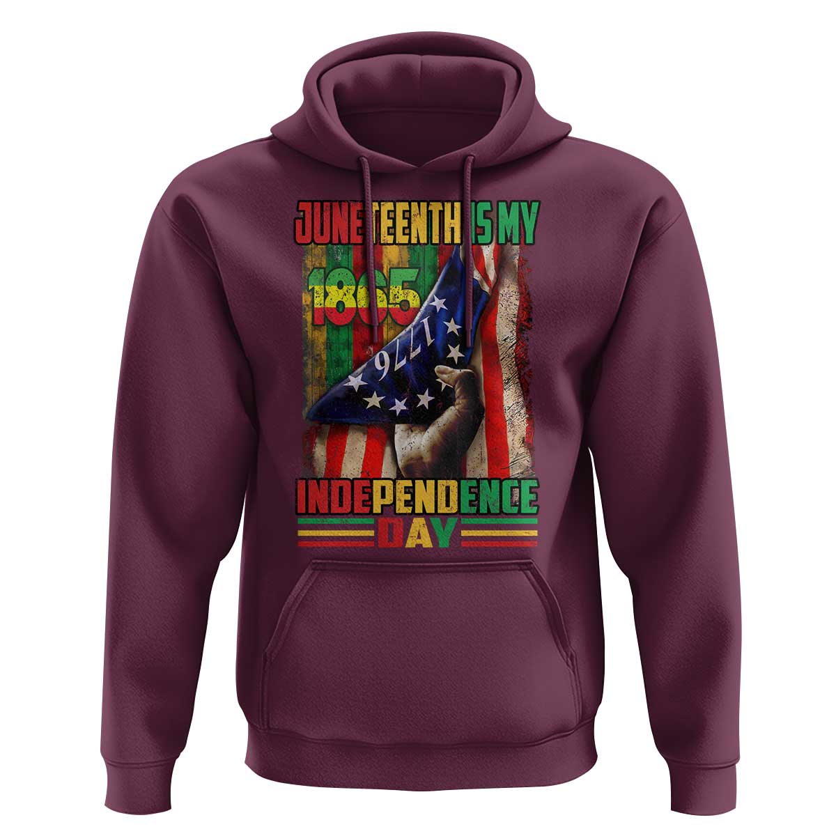 Juneteenth Is My Independence Day Hoodie Black Pride American Flag