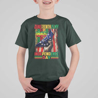 Juneteenth Is My Independence Day T Shirt For Kid Black Pride American Flag