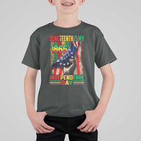 Juneteenth Is My Independence Day T Shirt For Kid Black Pride American Flag