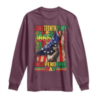 Juneteenth Is My Independence Day Long Sleeve Shirt Black Pride American Flag