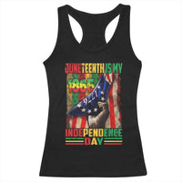 Juneteenth Is My Independence Day Racerback Tank Top Black Pride American Flag