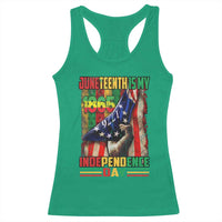Juneteenth Is My Independence Day Racerback Tank Top Black Pride American Flag