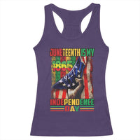 Juneteenth Is My Independence Day Racerback Tank Top Black Pride American Flag