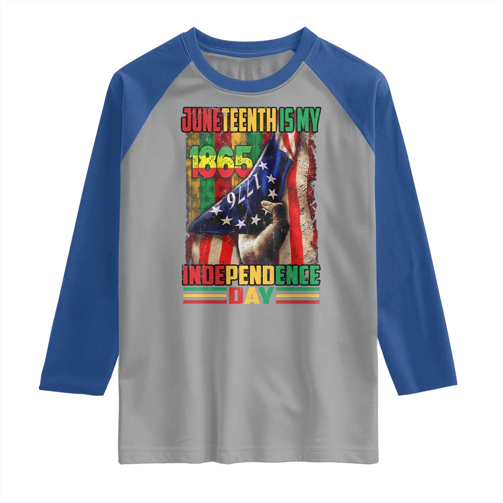 Juneteenth Is My Independence Day Raglan Shirt Black Pride American Flag