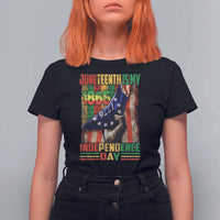 Juneteenth Is My Independence Day T Shirt For Women Black Pride American Flag