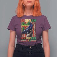 Juneteenth Is My Independence Day T Shirt For Women Black Pride American Flag