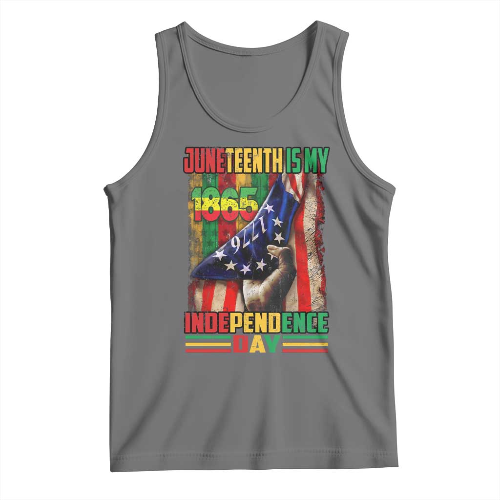 Juneteenth Is My Independence Day Tank Top Black Pride American Flag