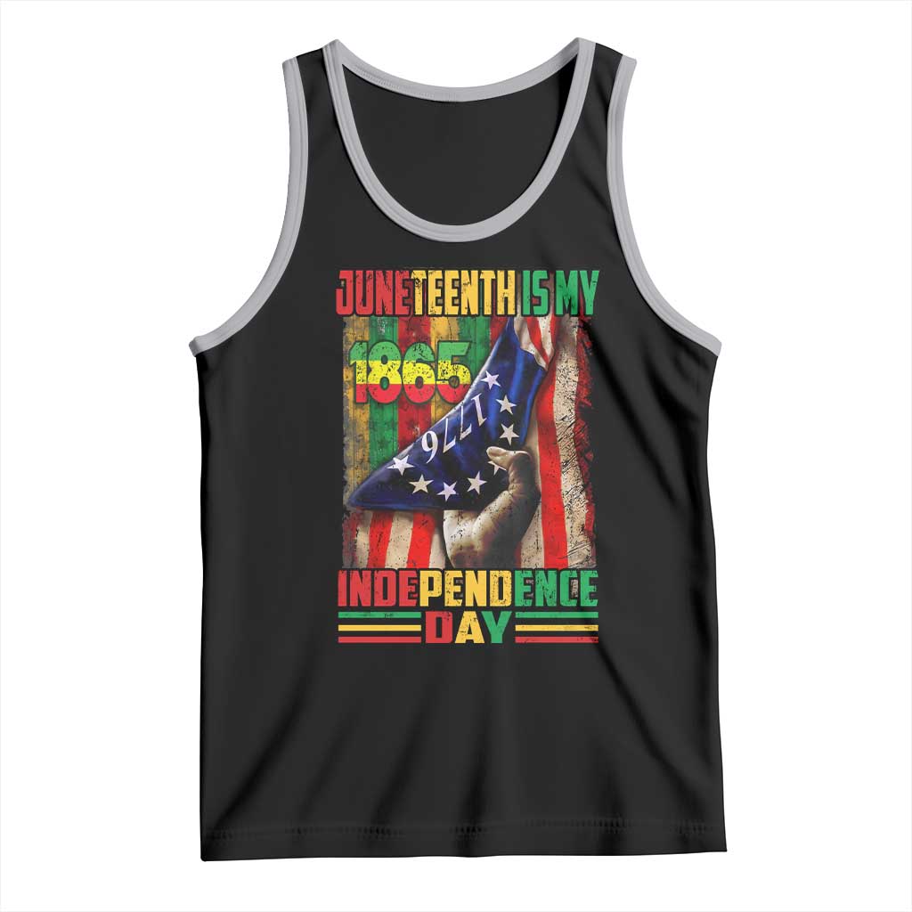 Juneteenth Is My Independence Day Tank Top Black Pride American Flag