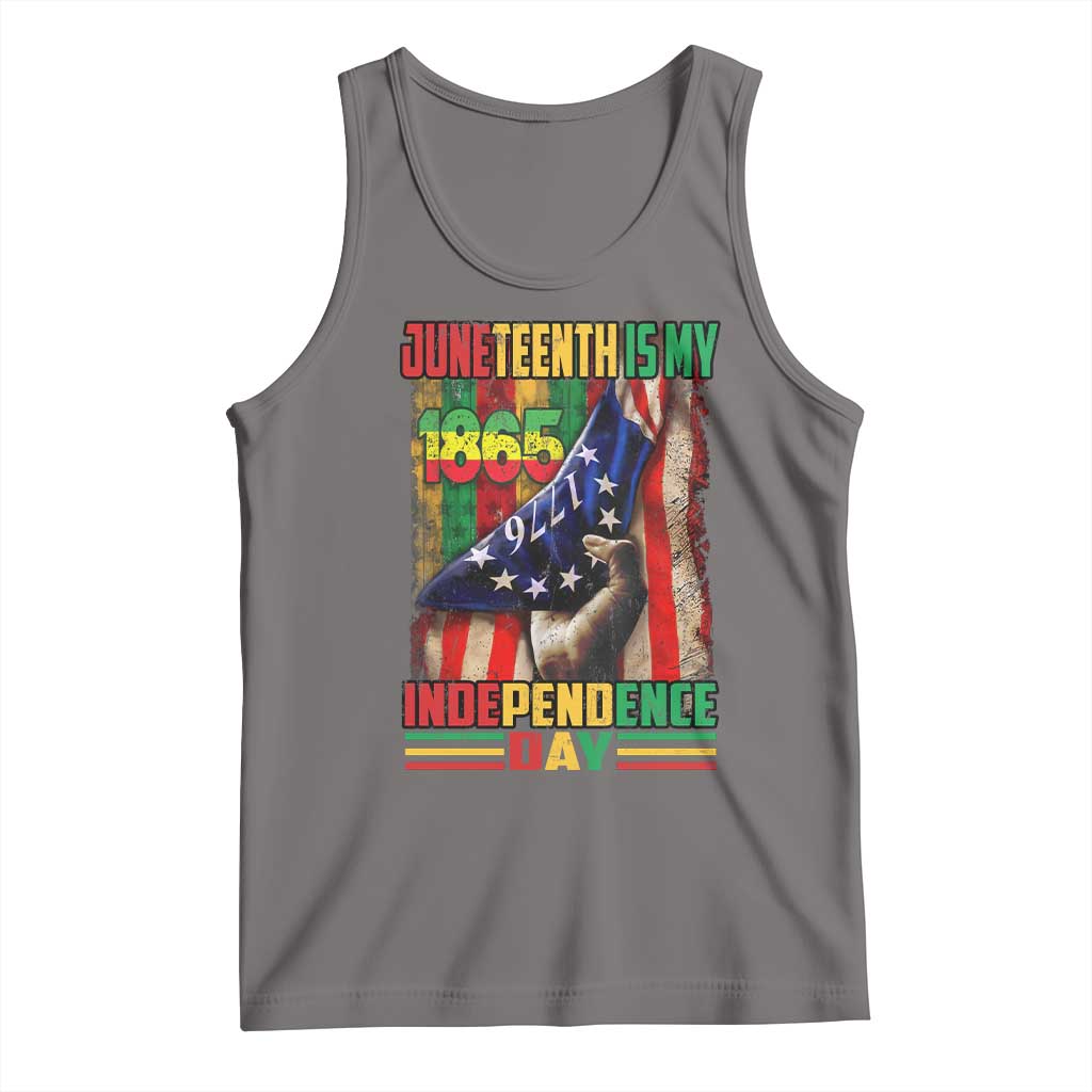 Juneteenth Is My Independence Day Tank Top Black Pride American Flag