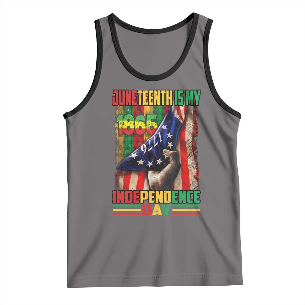 Juneteenth Is My Independence Day Tank Top Black Pride American Flag