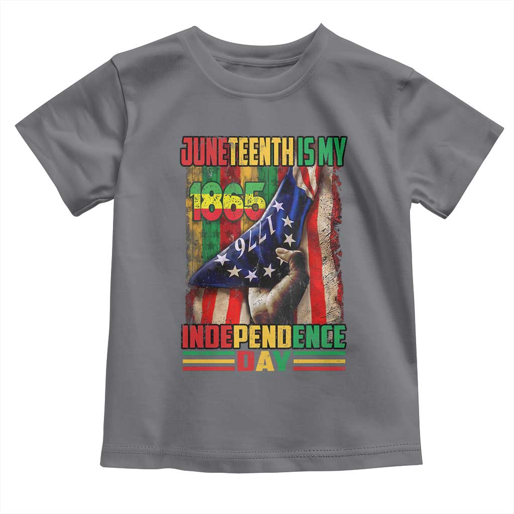 Juneteenth Is My Independence Day Toddler T Shirt Black Pride American Flag