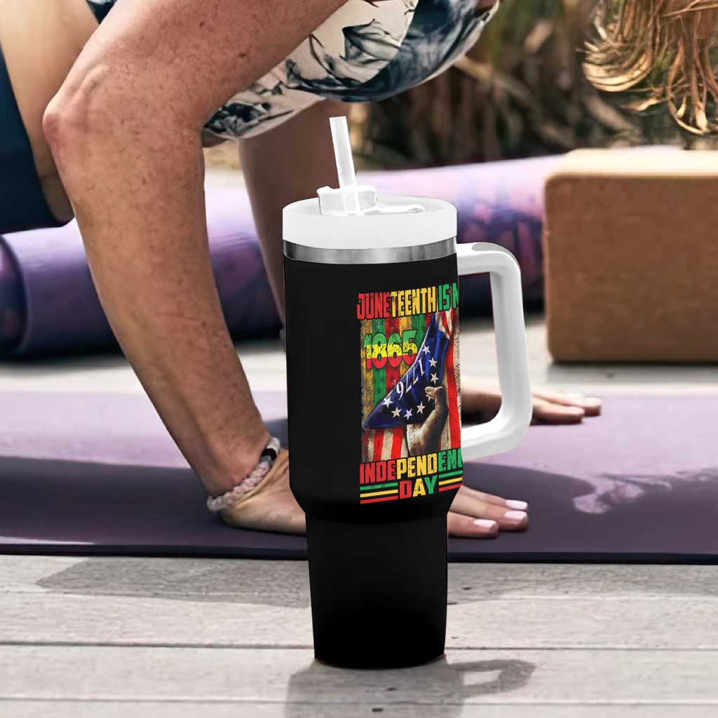Juneteenth Is My Independence Day Tumbler With Handle Black Pride American Flag