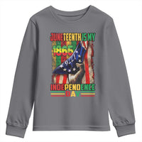 Juneteenth Is My Independence Day Youth Sweatshirt Black Pride American Flag