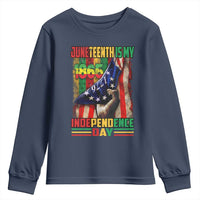 Juneteenth Is My Independence Day Youth Sweatshirt Black Pride American Flag