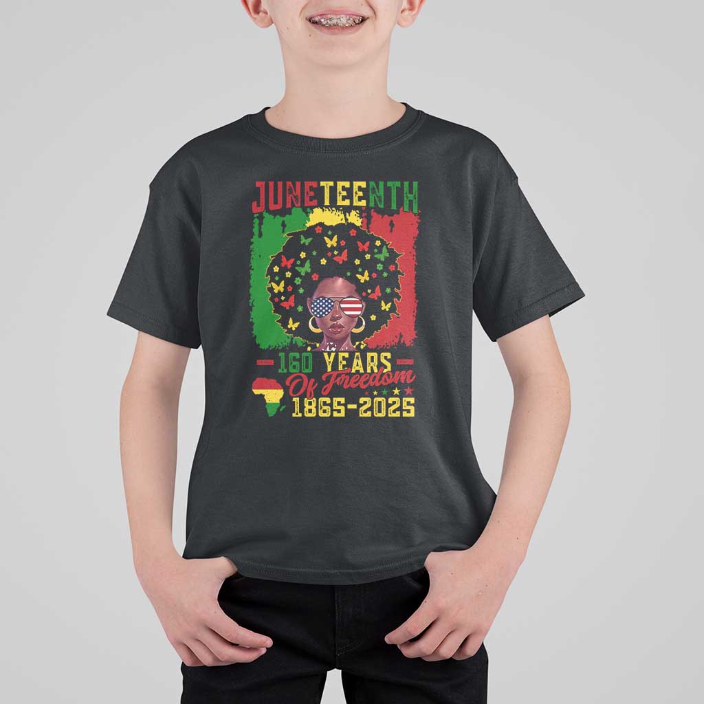 Juneteenth 160 Years Of Freedom T Shirt For Kid African American Pride - Wonder Print Shop