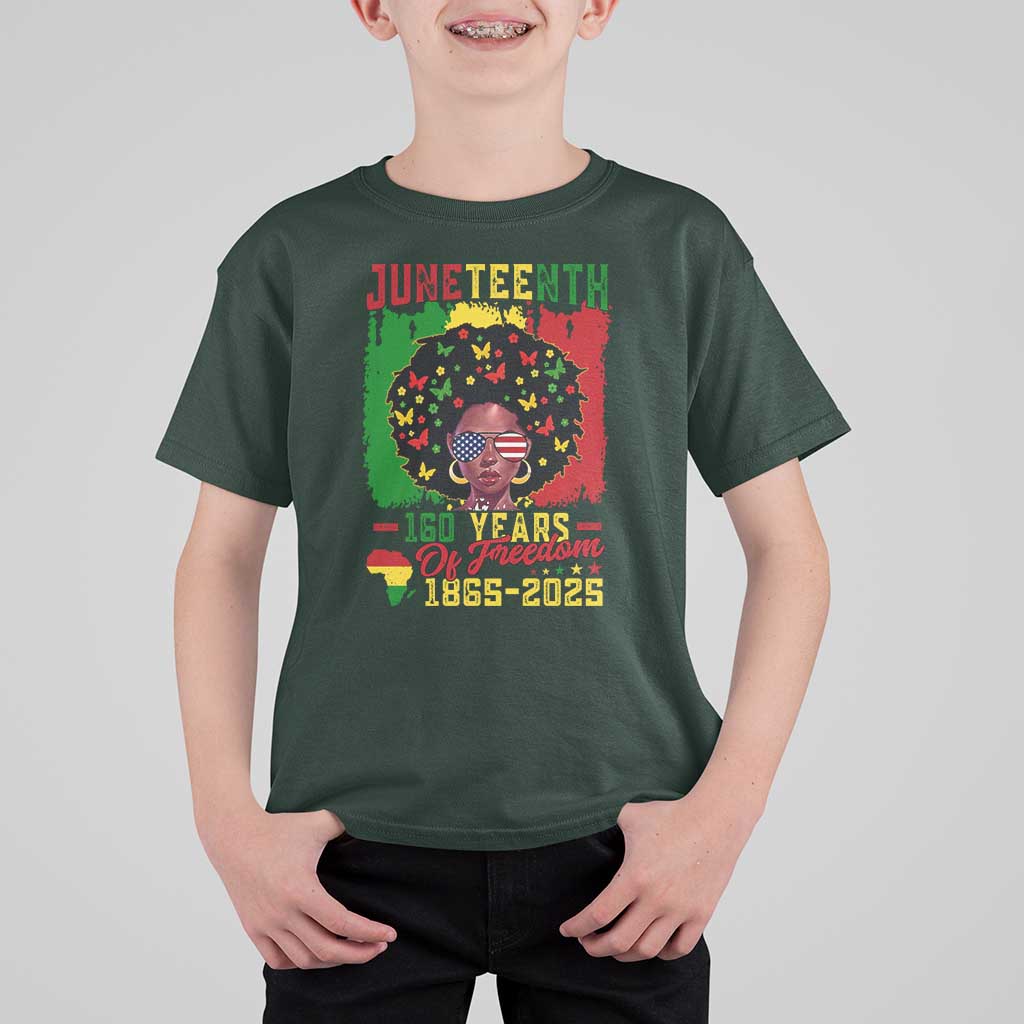 Juneteenth 160 Years Of Freedom T Shirt For Kid African American Pride - Wonder Print Shop