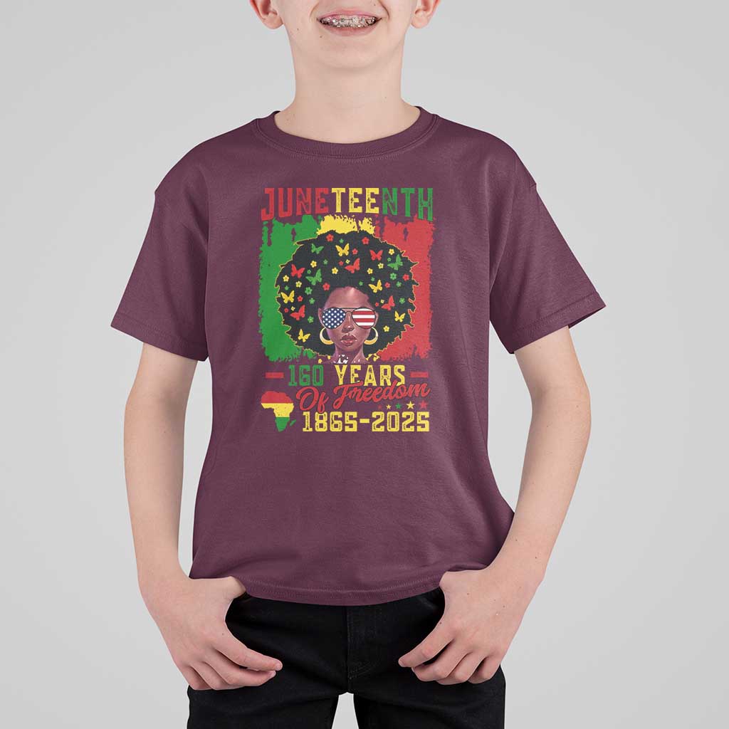 Juneteenth 160 Years Of Freedom T Shirt For Kid African American Pride - Wonder Print Shop