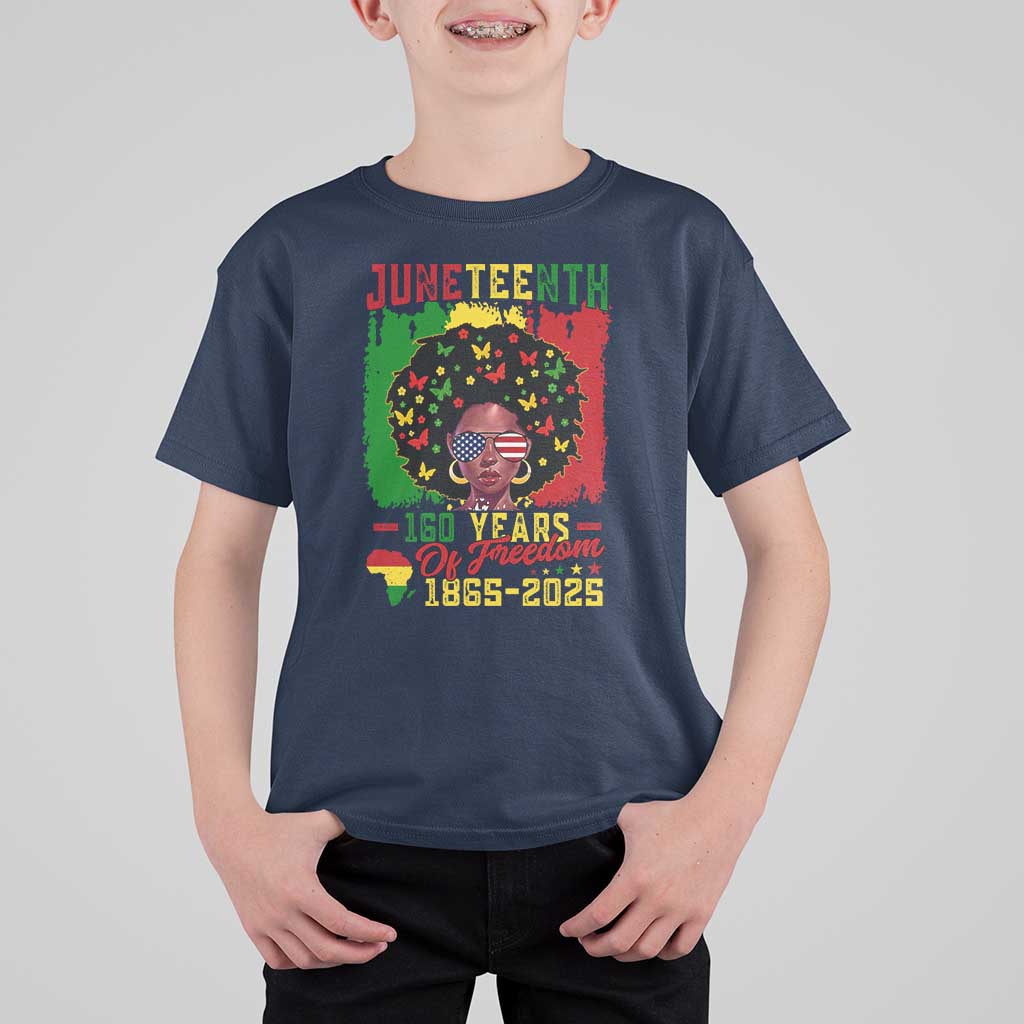 Juneteenth 160 Years Of Freedom T Shirt For Kid African American Pride - Wonder Print Shop