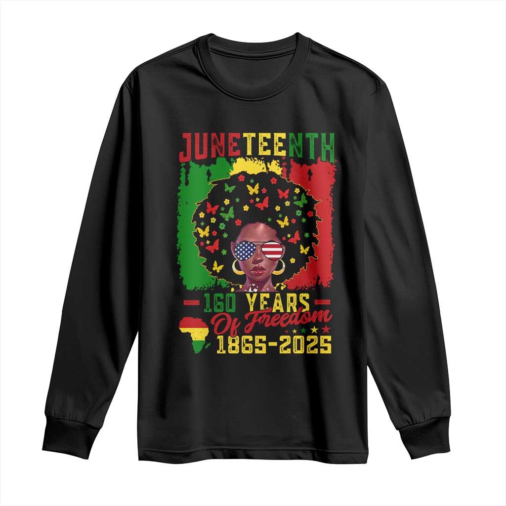 Juneteenth 160 Years Of Freedom Long Sleeve Shirt African American Pride - Wonder Print Shop