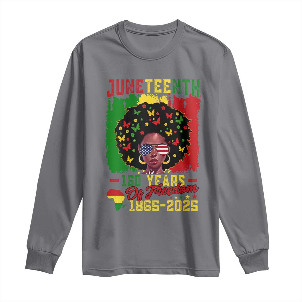Juneteenth 160 Years Of Freedom Long Sleeve Shirt African American Pride - Wonder Print Shop
