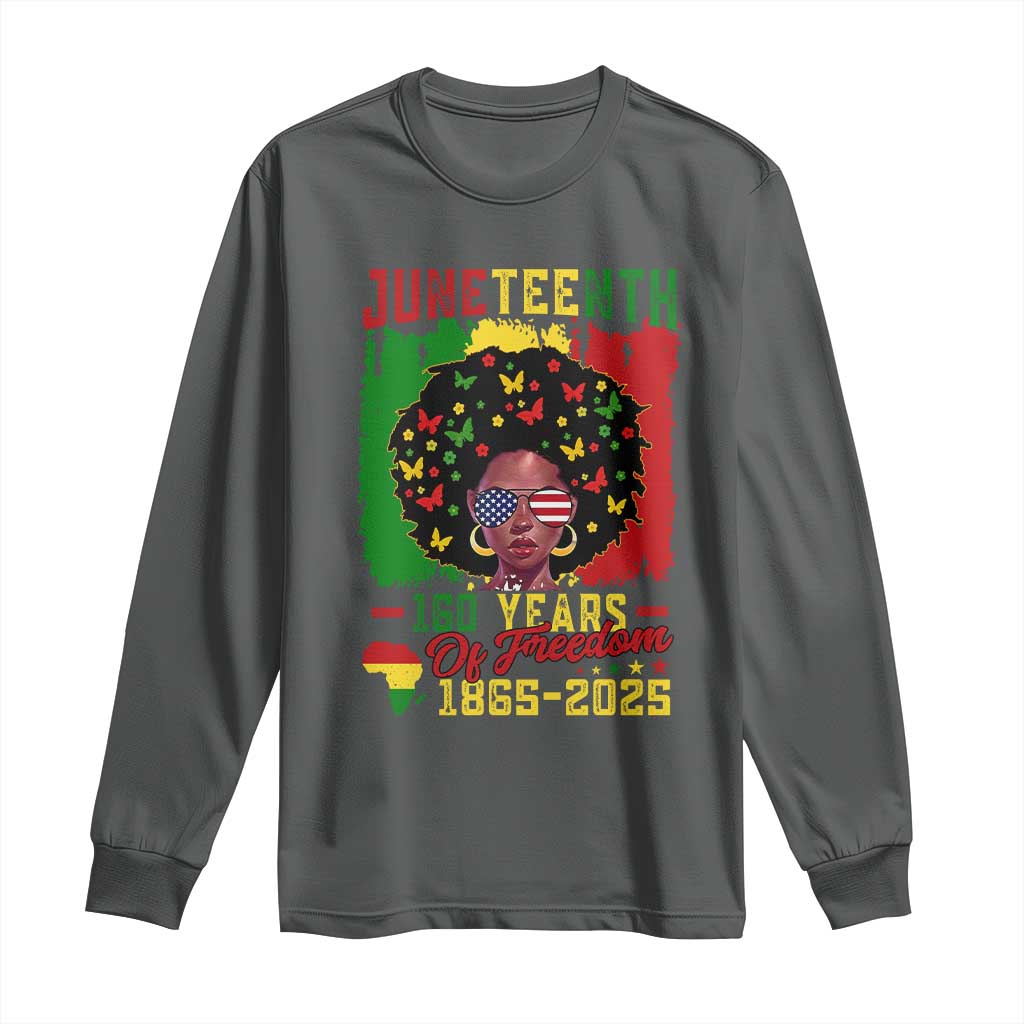 Juneteenth 160 Years Of Freedom Long Sleeve Shirt African American Pride - Wonder Print Shop