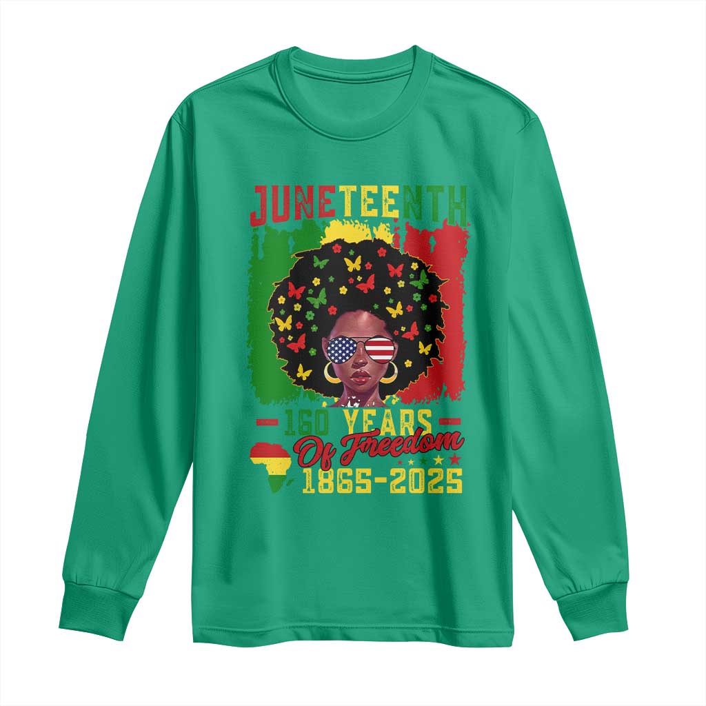 Juneteenth 160 Years Of Freedom Long Sleeve Shirt African American Pride - Wonder Print Shop