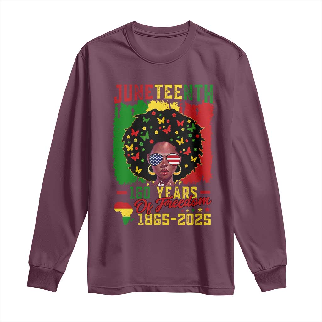 Juneteenth 160 Years Of Freedom Long Sleeve Shirt African American Pride - Wonder Print Shop