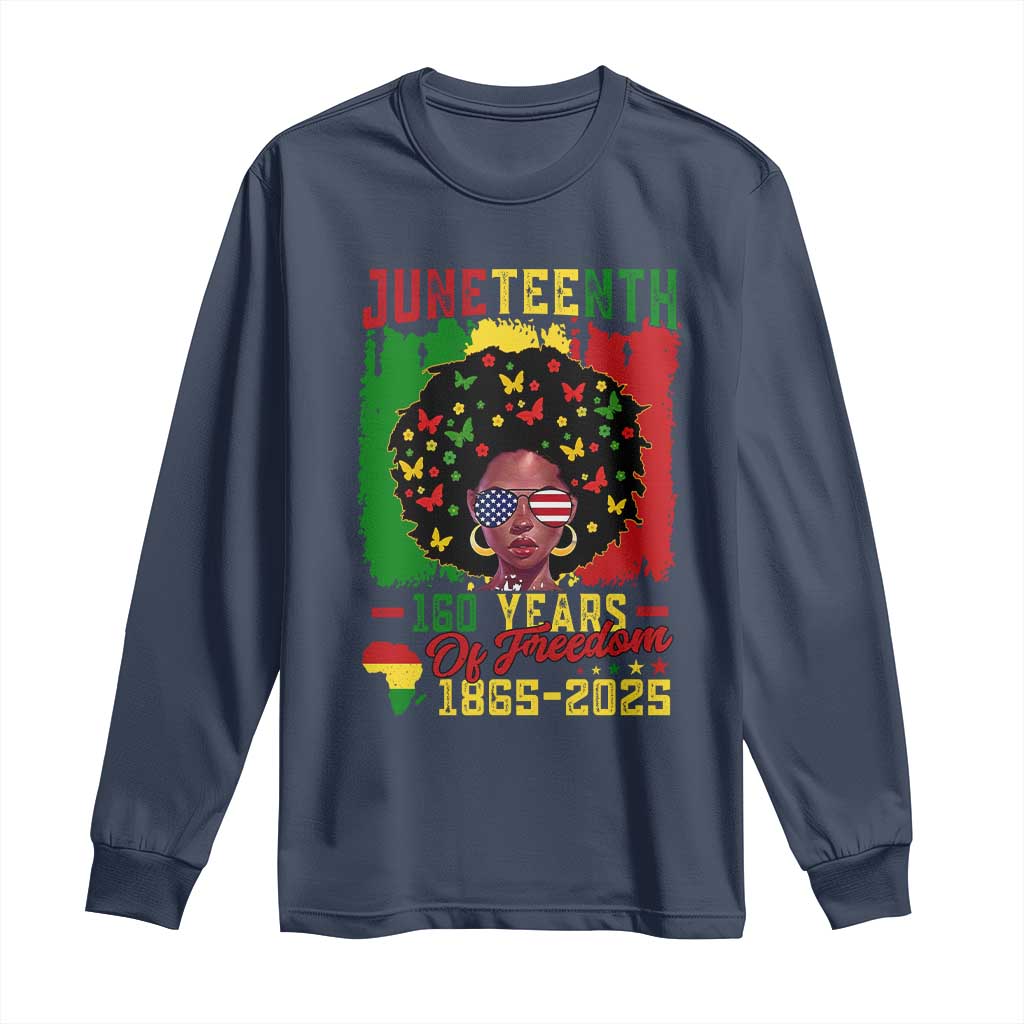 Juneteenth 160 Years Of Freedom Long Sleeve Shirt African American Pride - Wonder Print Shop