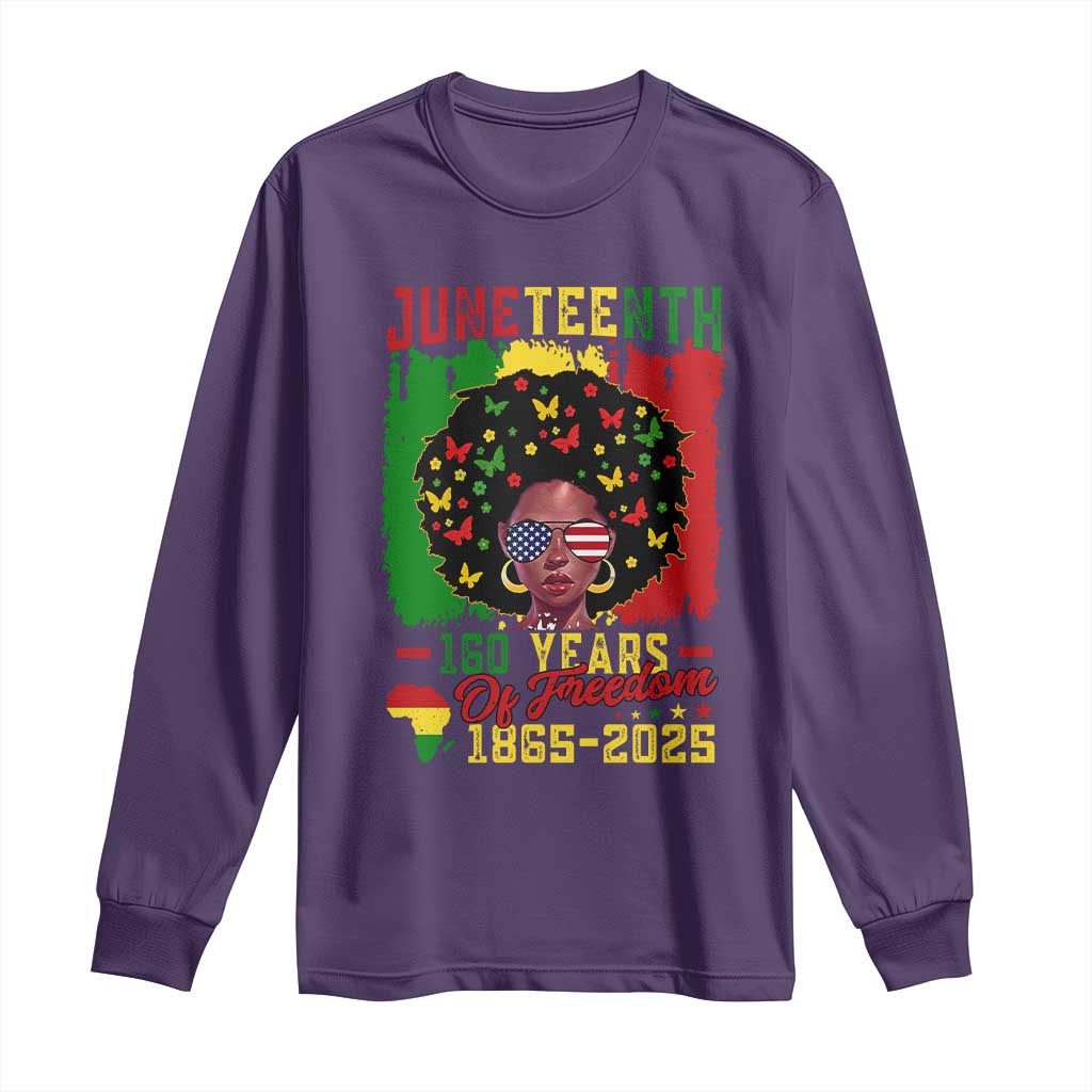 Juneteenth 160 Years Of Freedom Long Sleeve Shirt African American Pride - Wonder Print Shop
