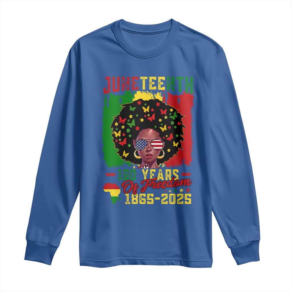 Juneteenth 160 Years Of Freedom Long Sleeve Shirt African American Pride - Wonder Print Shop