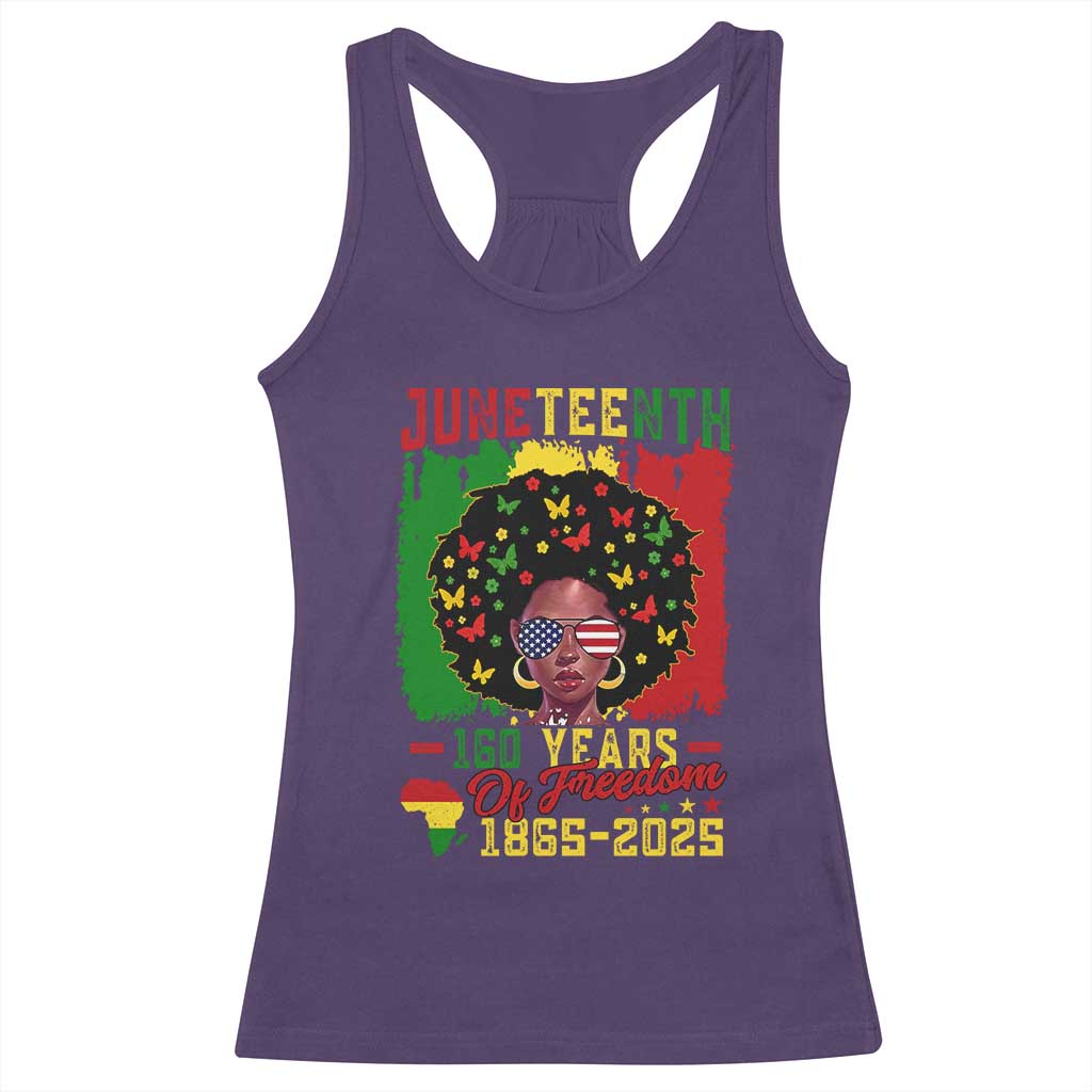 Juneteenth 160 Years Of Freedom Racerback Tank Top African American Pride - Wonder Print Shop