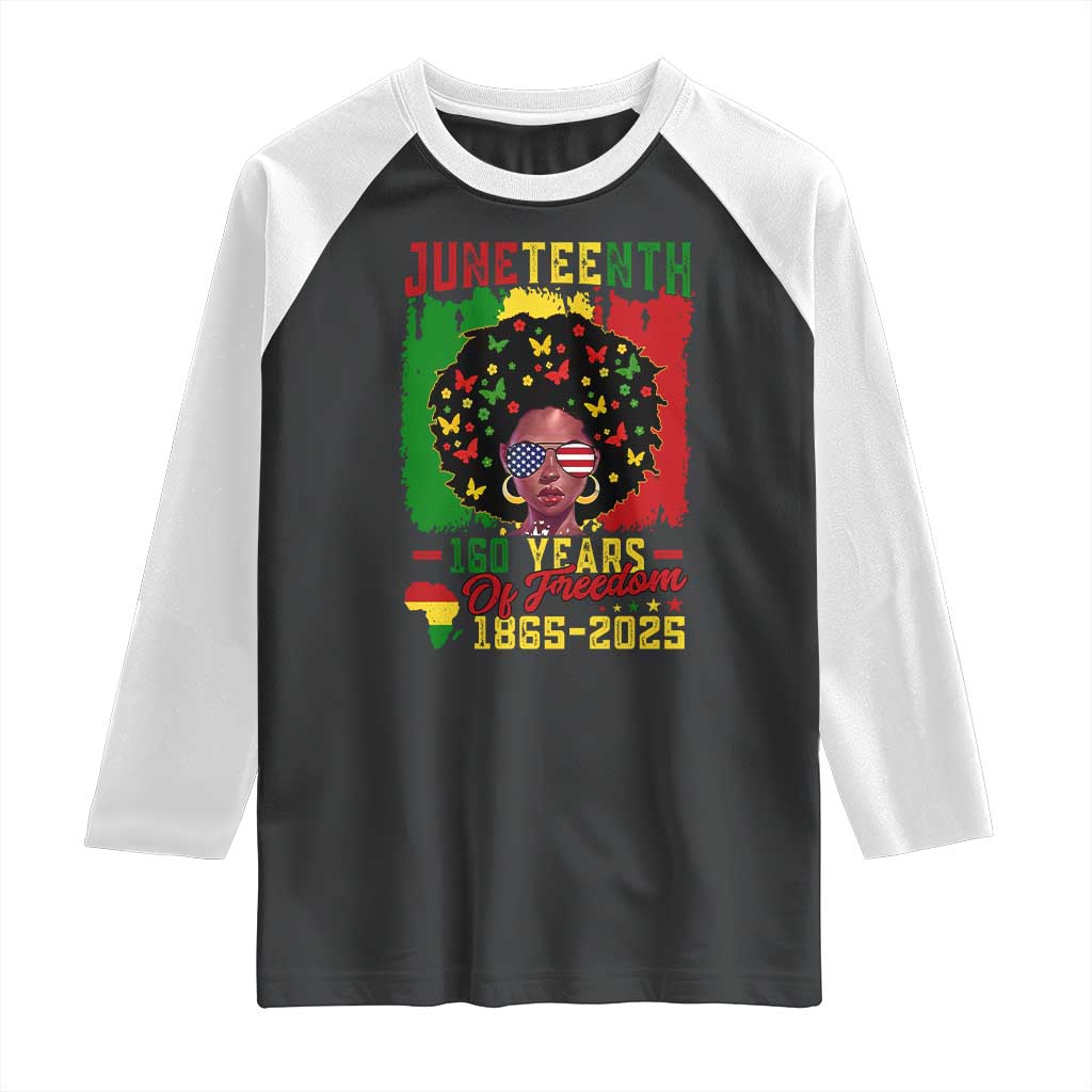 Juneteenth 160 Years Of Freedom Raglan Shirt African American Pride - Wonder Print Shop