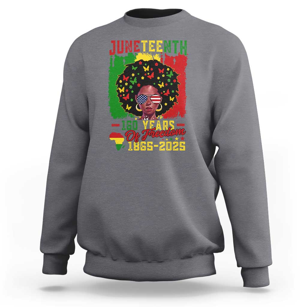 Juneteenth 160 Years Of Freedom Sweatshirt African American Pride - Wonder Print Shop