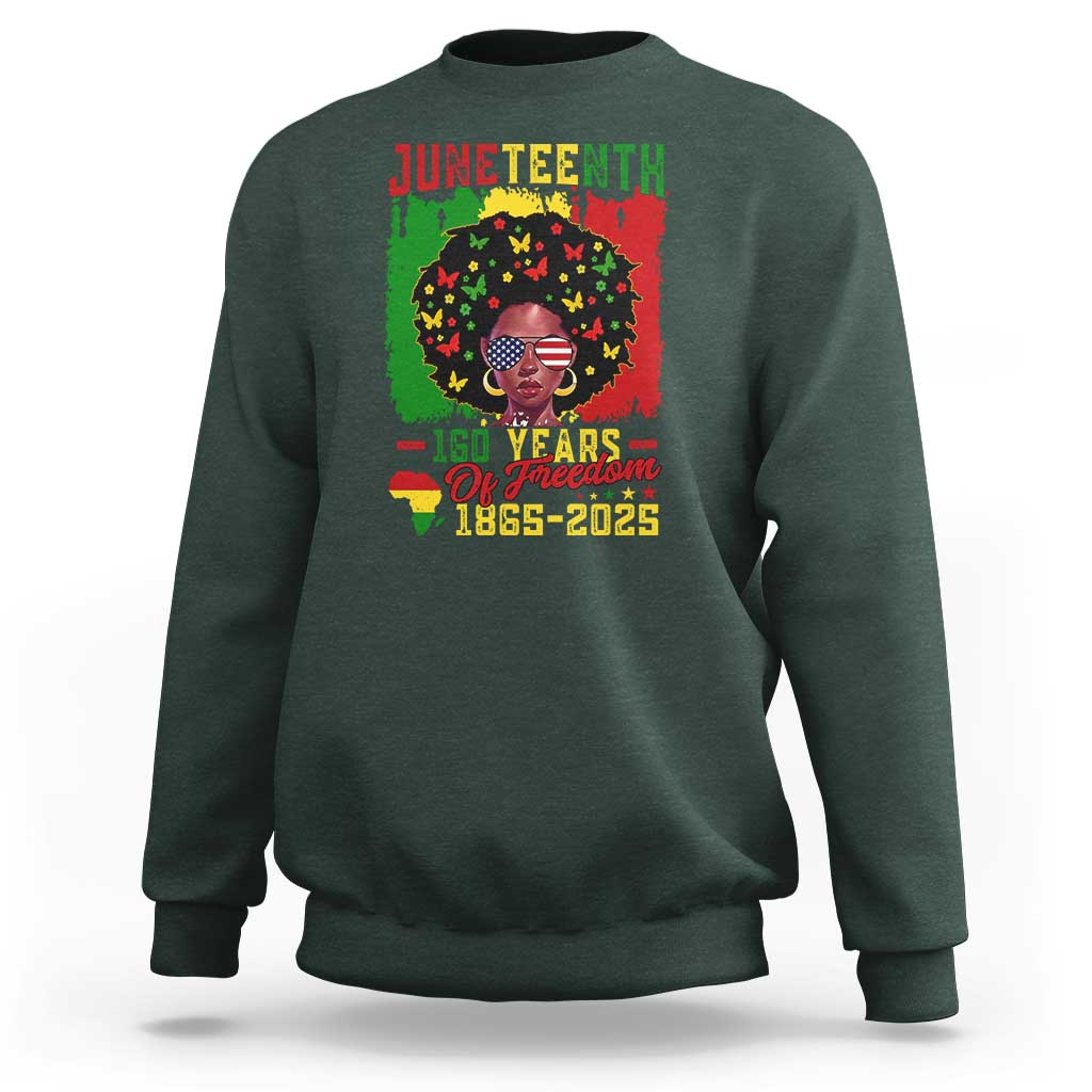 Juneteenth 160 Years Of Freedom Sweatshirt African American Pride - Wonder Print Shop