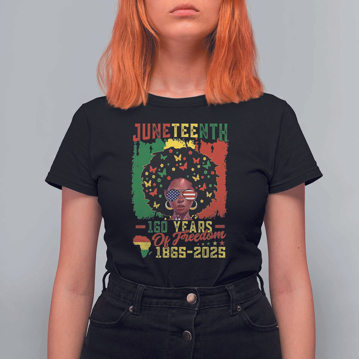 Juneteenth 160 Years Of Freedom T Shirt For Women African American Pride - Wonder Print Shop
