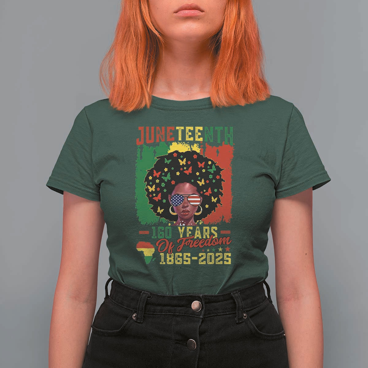 Juneteenth 160 Years Of Freedom T Shirt For Women African American Pride - Wonder Print Shop