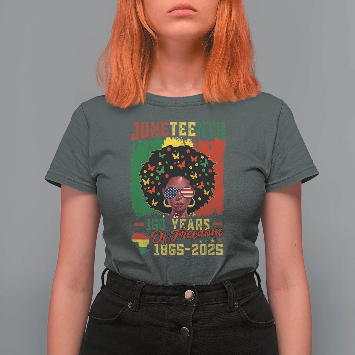 Juneteenth 160 Years Of Freedom T Shirt For Women African American Pride - Wonder Print Shop