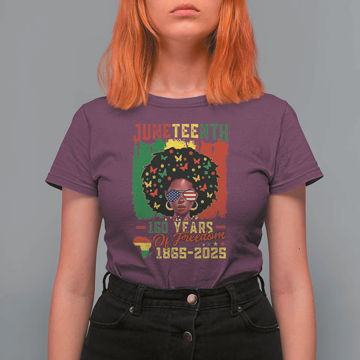 Juneteenth 160 Years Of Freedom T Shirt For Women African American Pride - Wonder Print Shop