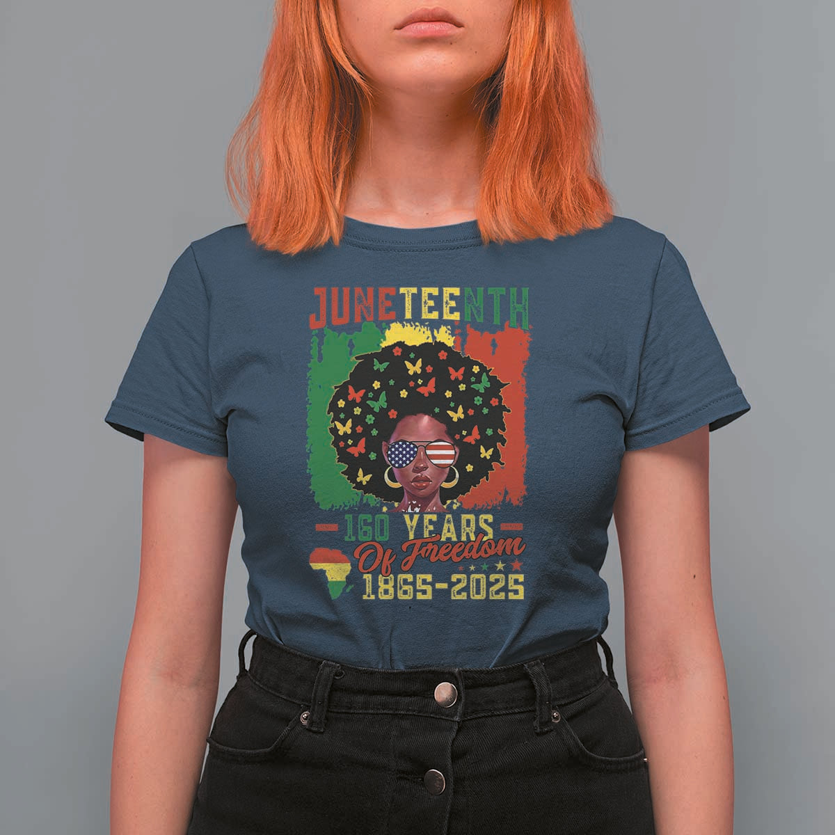 Juneteenth 160 Years Of Freedom T Shirt For Women African American Pride - Wonder Print Shop