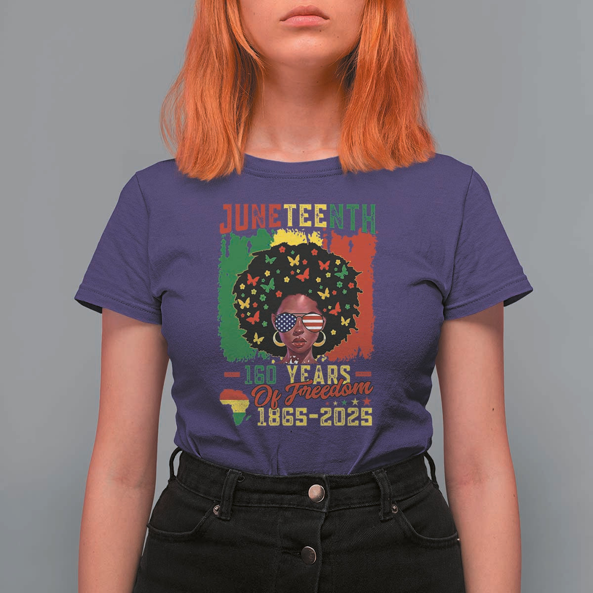 Juneteenth 160 Years Of Freedom T Shirt For Women African American Pride - Wonder Print Shop
