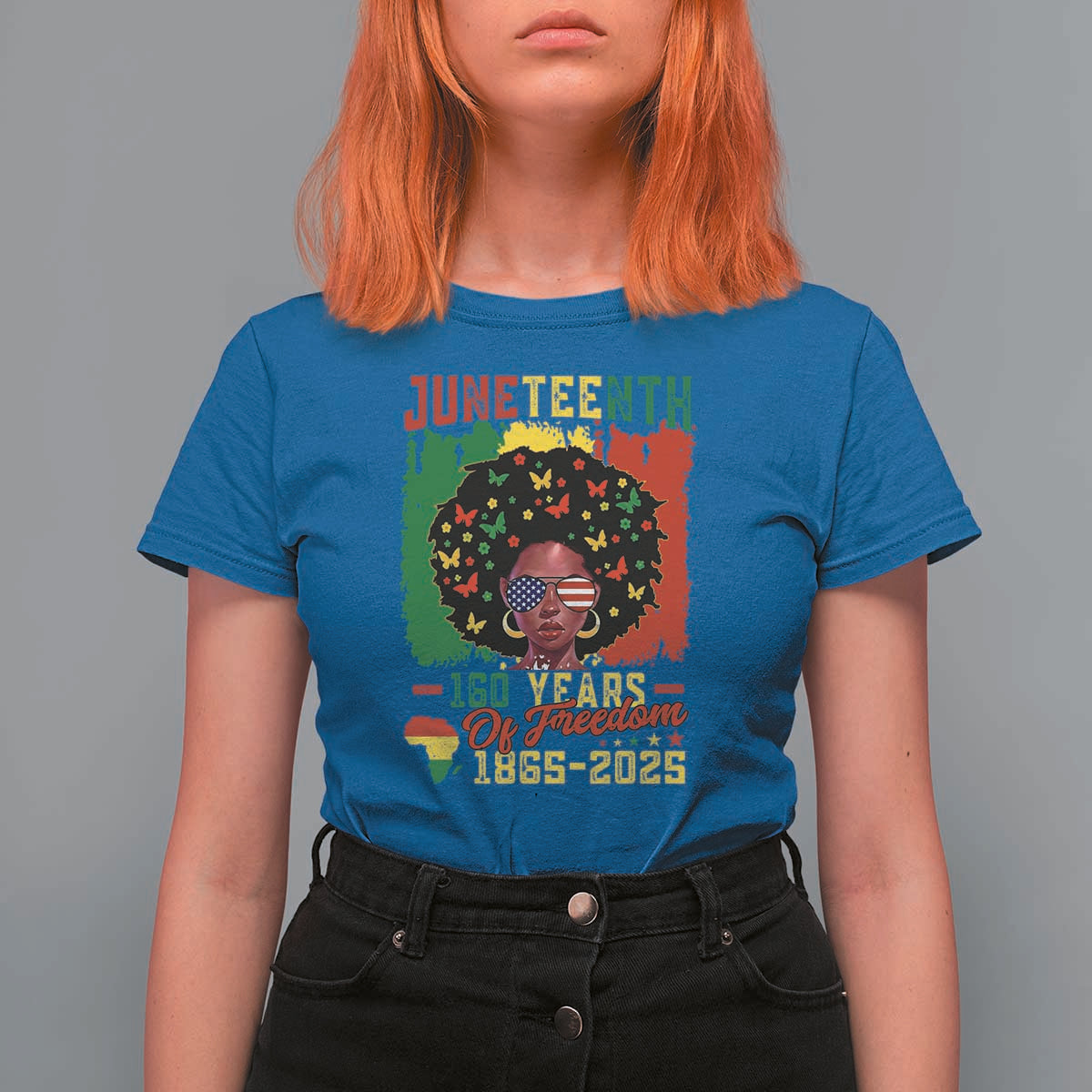 Juneteenth 160 Years Of Freedom T Shirt For Women African American Pride - Wonder Print Shop