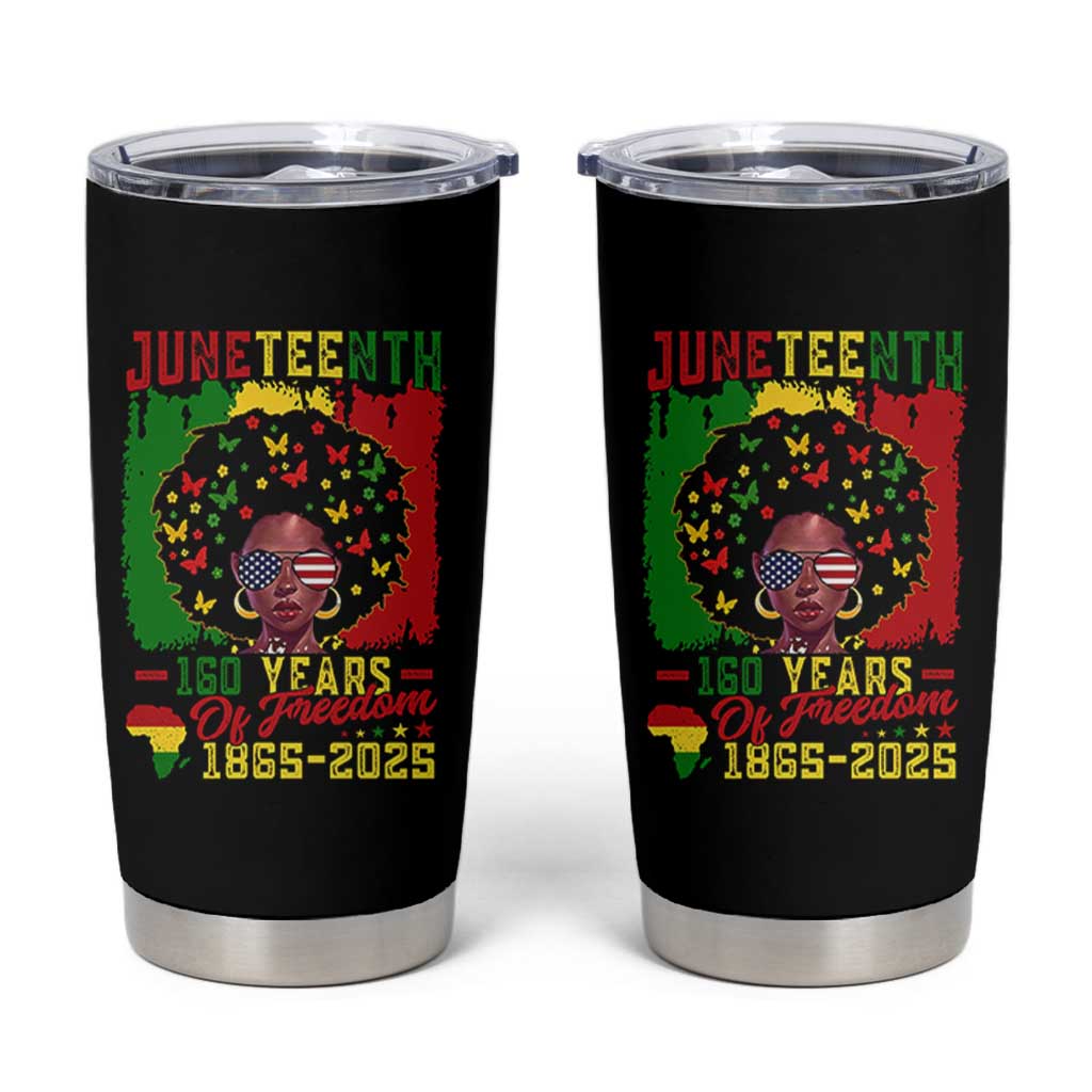 Juneteenth 160 Years Of Freedom Tumbler Cup African American Pride - Wonder Print Shop