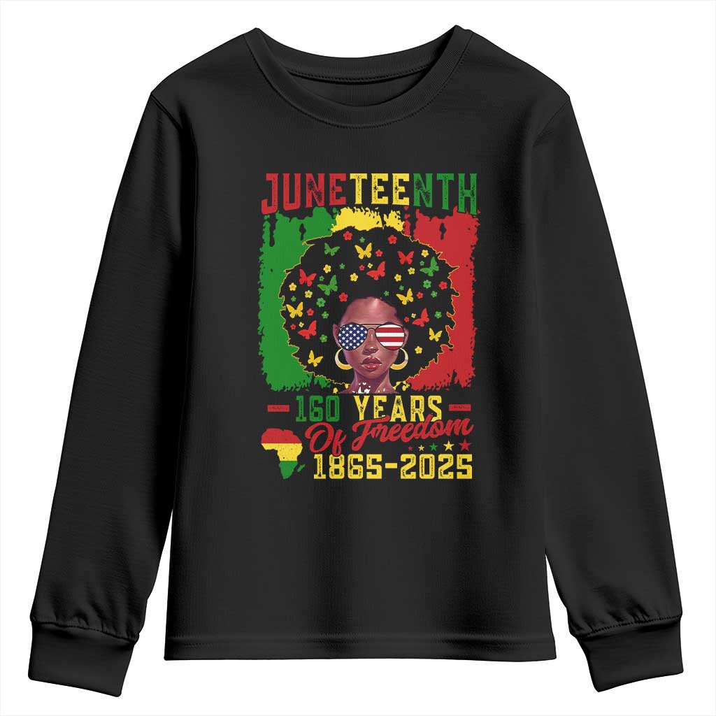 Juneteenth 160 Years Of Freedom Youth Sweatshirt African American Pride - Wonder Print Shop