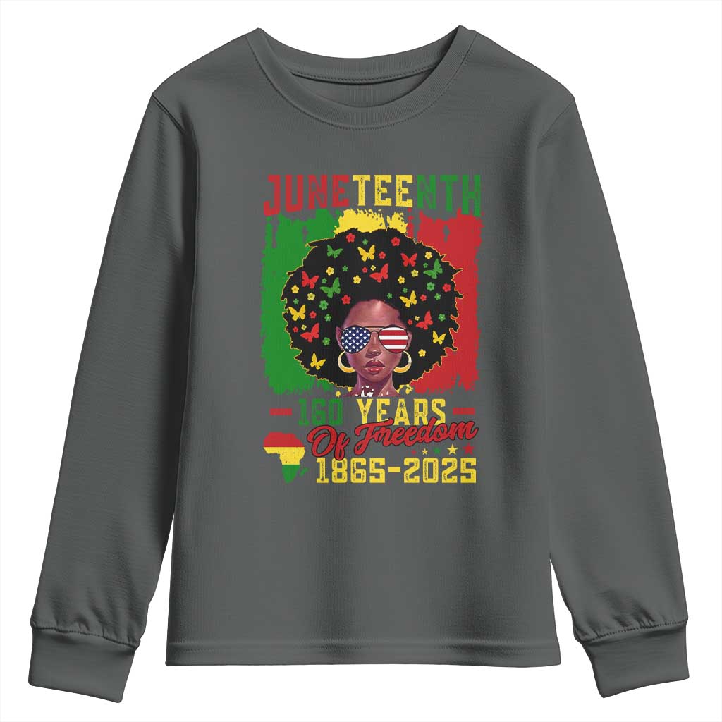 Juneteenth 160 Years Of Freedom Youth Sweatshirt African American Pride - Wonder Print Shop