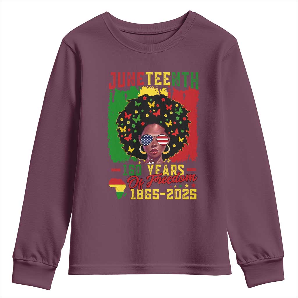 Juneteenth 160 Years Of Freedom Youth Sweatshirt African American Pride - Wonder Print Shop