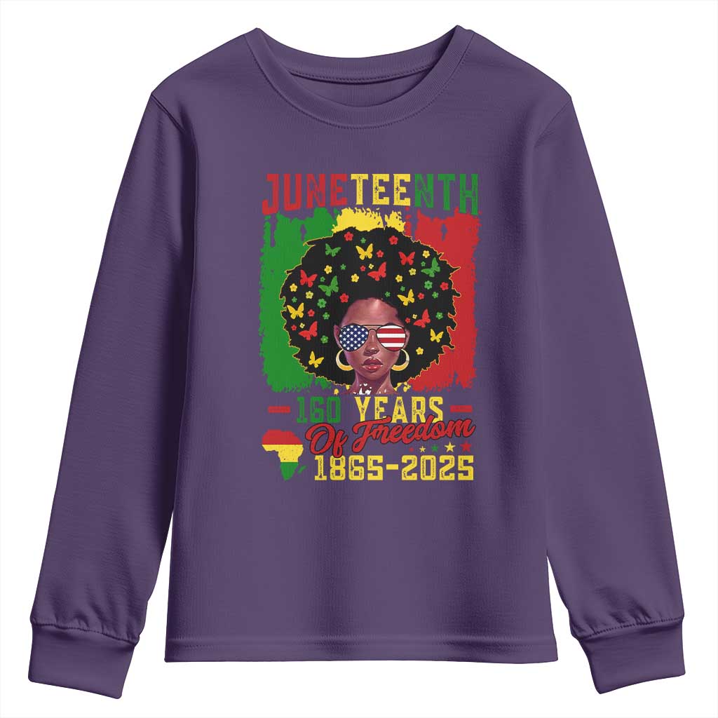 Juneteenth 160 Years Of Freedom Youth Sweatshirt African American Pride - Wonder Print Shop