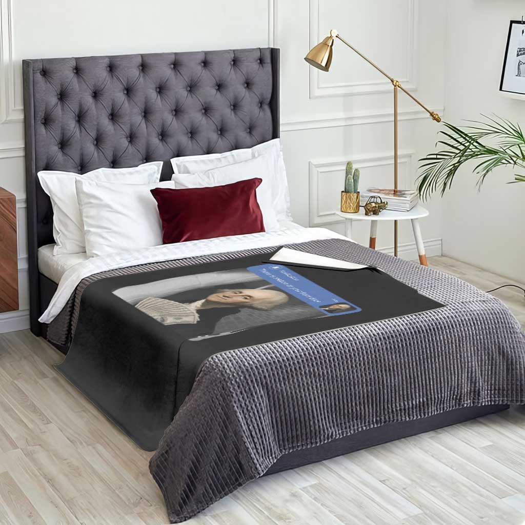 There is Motion At Your Front Door George Washington Meme Throw Blanket