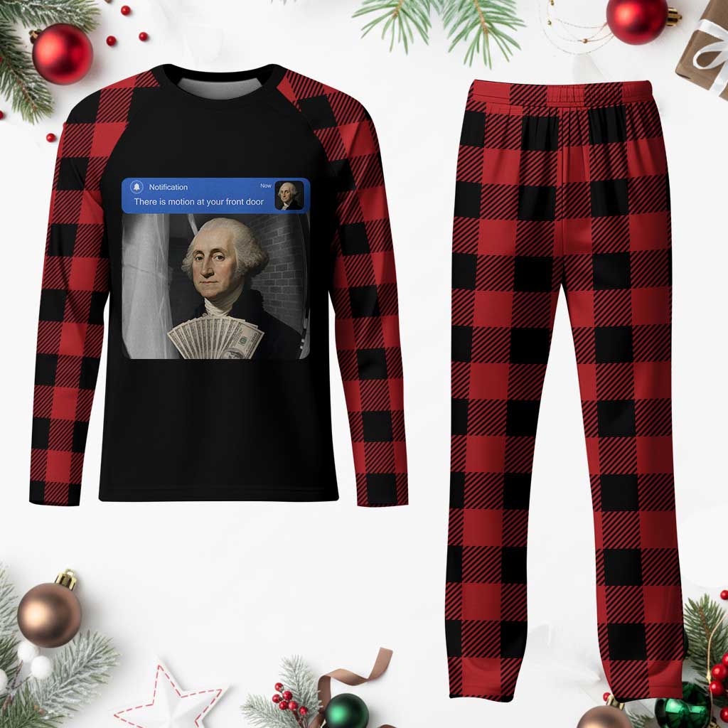 There is Motion At Your Front Door George Washington Meme Plaid Pajama Set