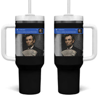 There is Motion At Your Front Door Abraham Lincoln Meme Tumbler With Handle