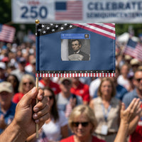 There is Motion At Your Front Door Abraham Lincoln Meme Patriotic Handheld Flag